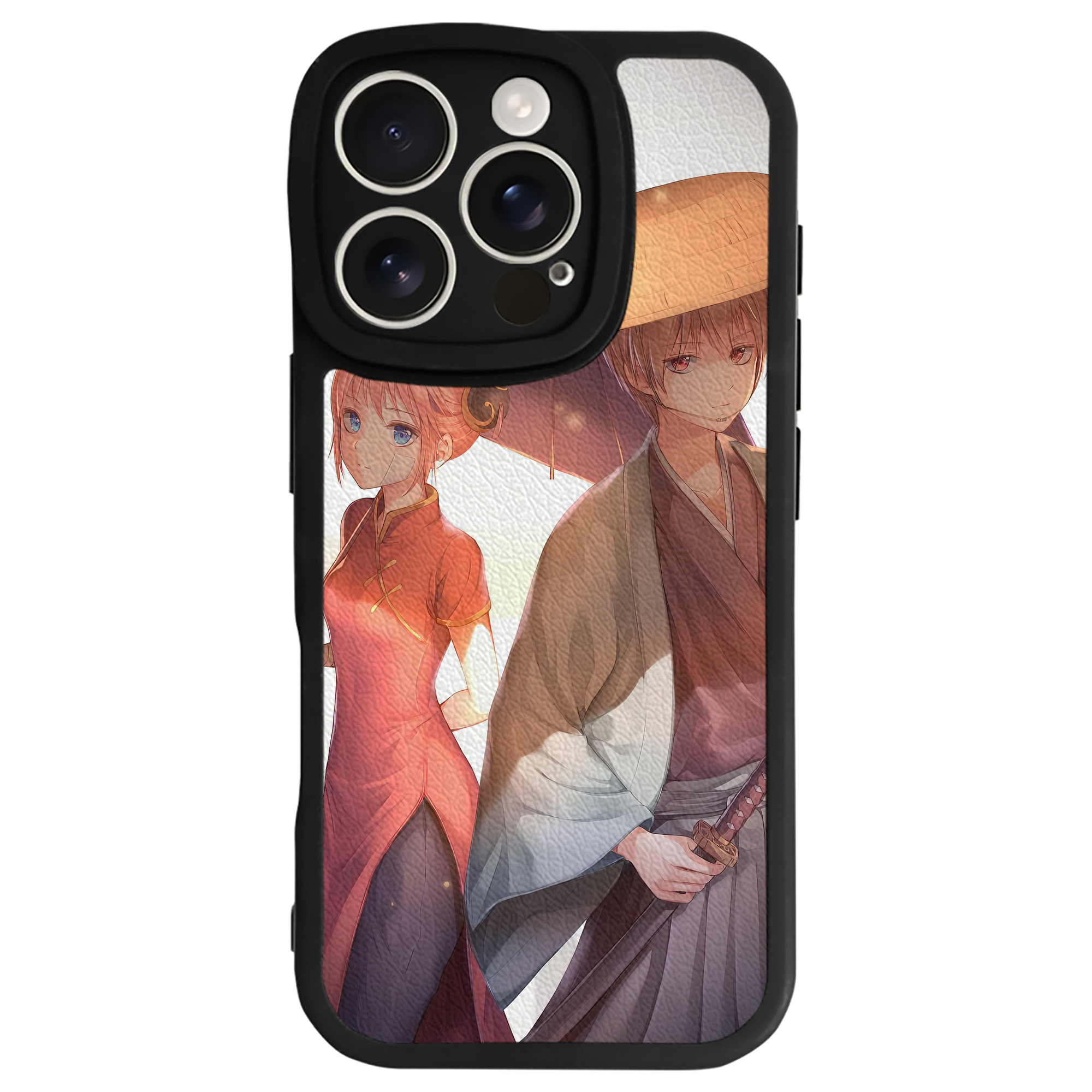 （画像用） ぎんたま 坂田銀時（さかたぎんとき） 神楽 志村新八（しむら しんぱち） GINTAMA Sakata Gintoki Kagura Shimura Shinpachi 【iPhone 16シリーズ対応】シリコンスマホケース（レザー調） 材質：シリコン